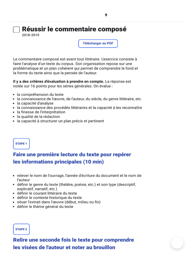 Méthodologie du commentaire composé | PDF | Linguistique ...