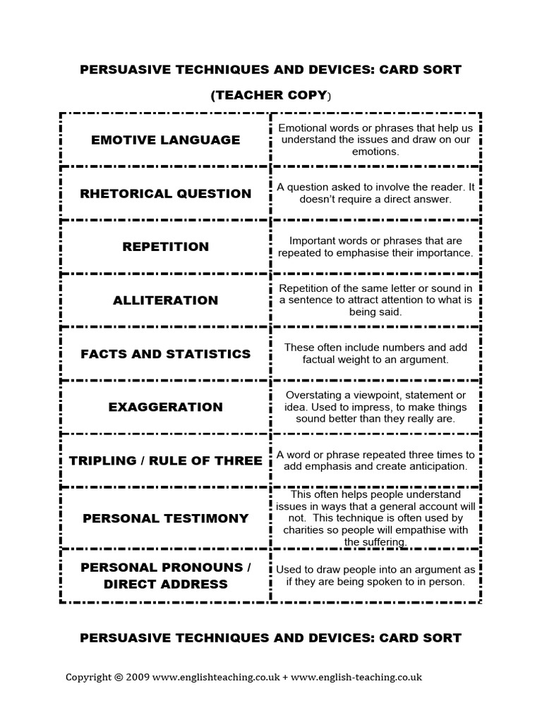 Persuasive Techniques Pdf Question Human Communication