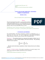 An Analogue of Euler's Identitiy and Split Perfect Partitions