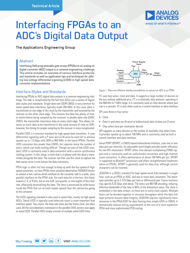 0220 Interfacing FPGAs To An ADCs Digital Data Output | PDF | Field ...