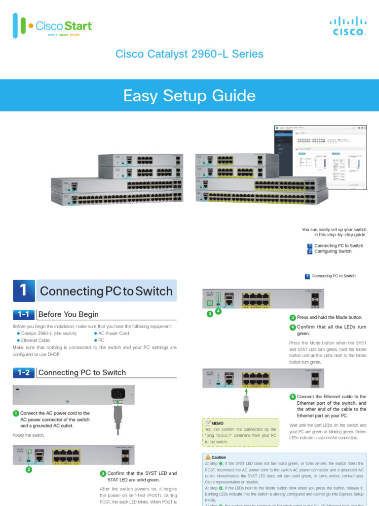 Cisco Catalyst 2960-L Series Easy Setup Guide HD 20170902 | PDF ...