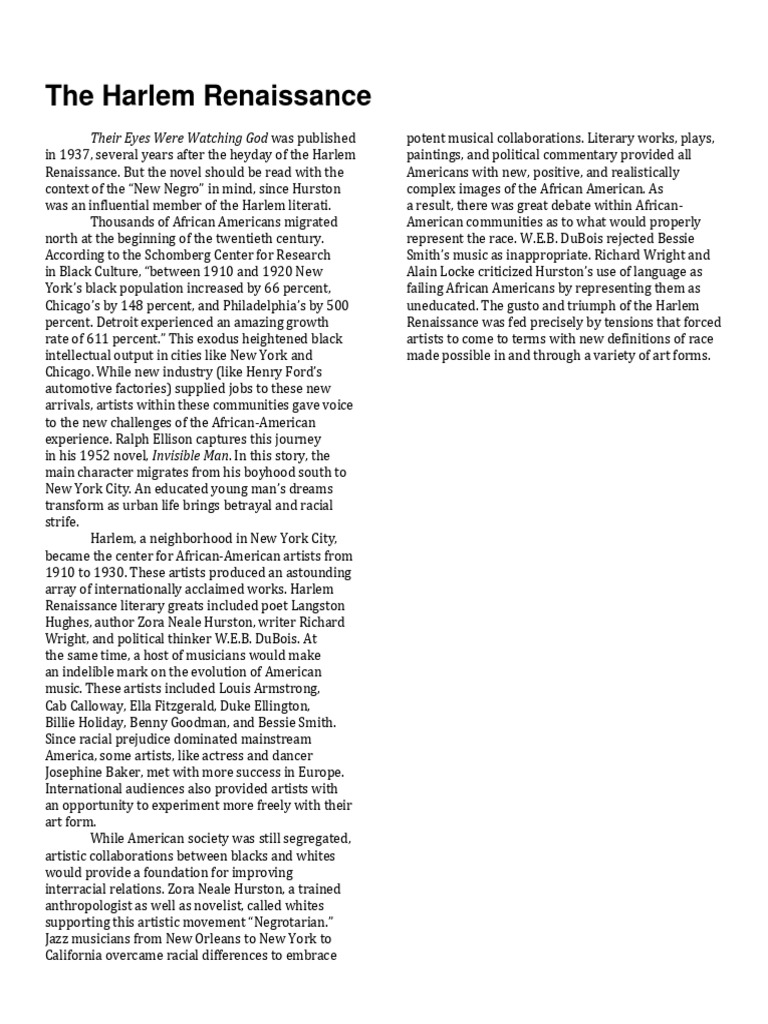 Harlem Renaissance | PDF | Harlem Renaissance