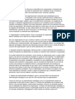 1- Ambiente organizacional- Descreva a importância de compreender o ambiente das organizações e explicar como elas se relacionam com a dinâmica social, econômica, científica, tecnológica e política nas dimensões locais, nacionais e globais