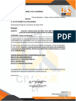 Carta y Informe de Cancelacion de Pago Segun Valorizacion de Alquiler de Volquete y Venta de Agregado