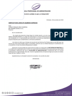 Carta #0321-2023-Cf-Uladech Católica: Escuela Profesional de Administración "Año de La Unidad, La Paz y El Desarrollo"