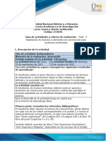 Guía de Actividades y Rúbrica de Evaluación - Unidad 2 - Paso 3 - Realización de Guiones o Elementos de Construcción para Productos Multimedia