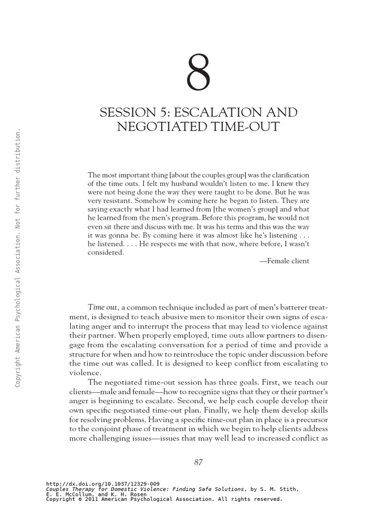 Session 5: Escalation and Negotiated Time-Out: Time Out, A Common ...