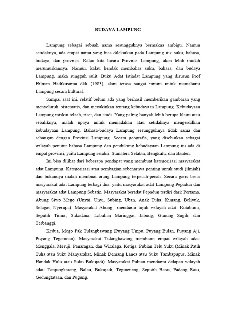 Budaya Lampung | PDF