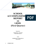 Quarterly Accomplishment Report