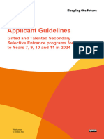 Applicant Guidelines For Gifted and Talented in 2024