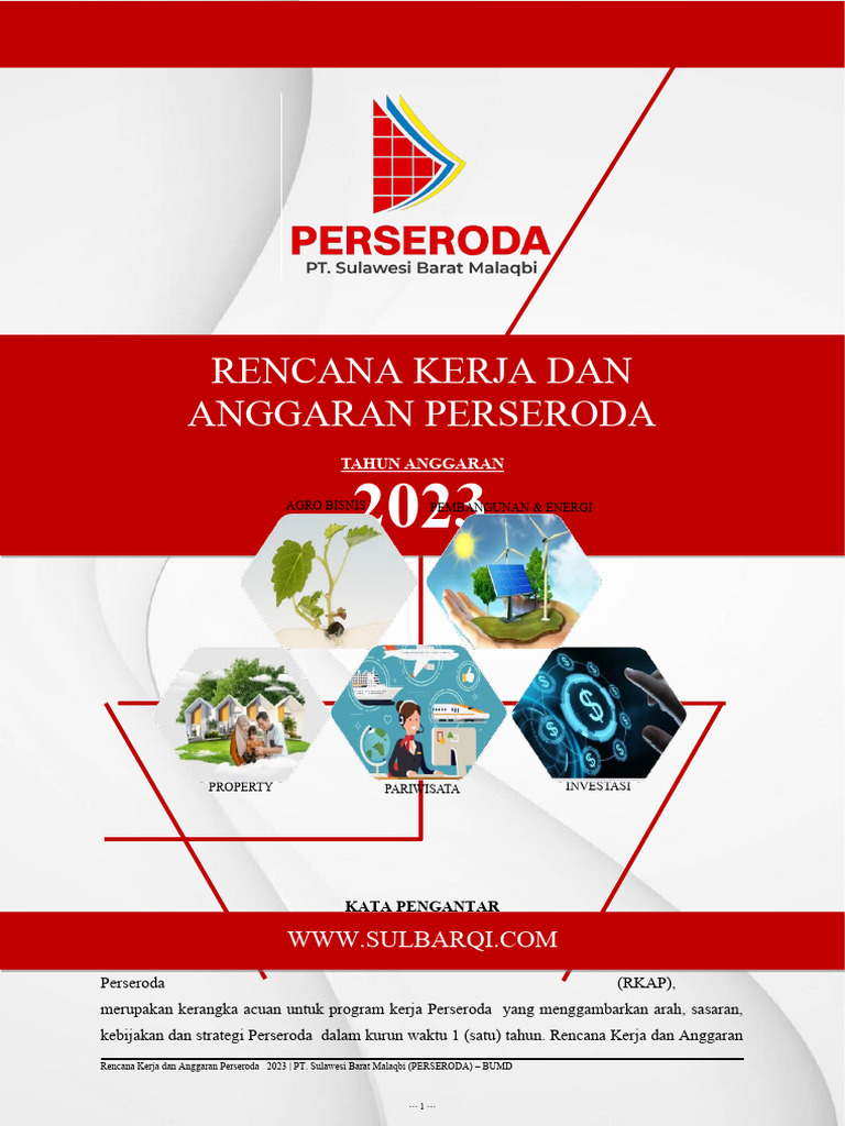 RKAP 2023 PT Sulawesi Barat Malaqbi | PDF | Bisnis