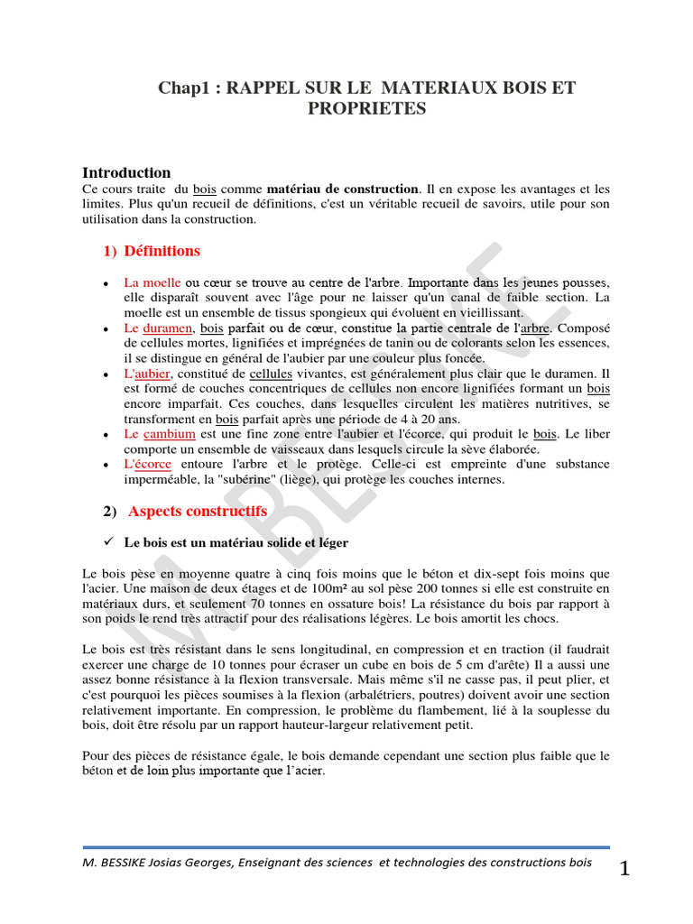 Propriétés et avantages du bois en construction | PDF | Bois (matériau ...
