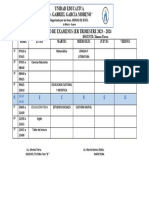 Septimo B HORARIO EXAMENES 1ER TRIMESTRE