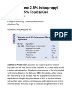 Testosterone 2.5% in Isopropyl Myristate 5% Topical Gel
