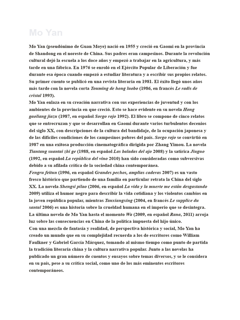 Mo Yan PDF