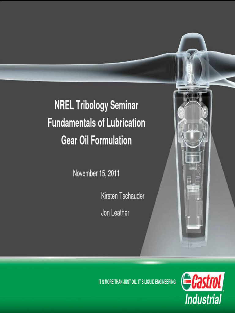 Gear Oil Essentials for Wind Turbines | PDF | Lubricant | Bearing ...