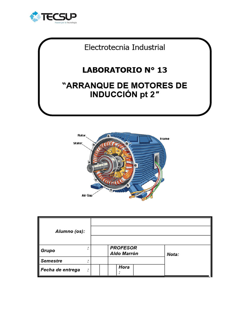 Laboratorio 13 Arranque de Motores Trifásicos Pt2 | PDF | Motor ...