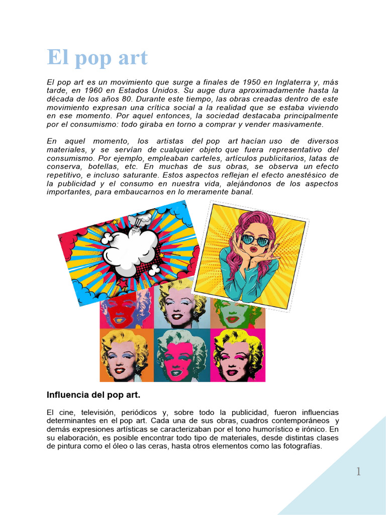 Pop Art PDF Las artes