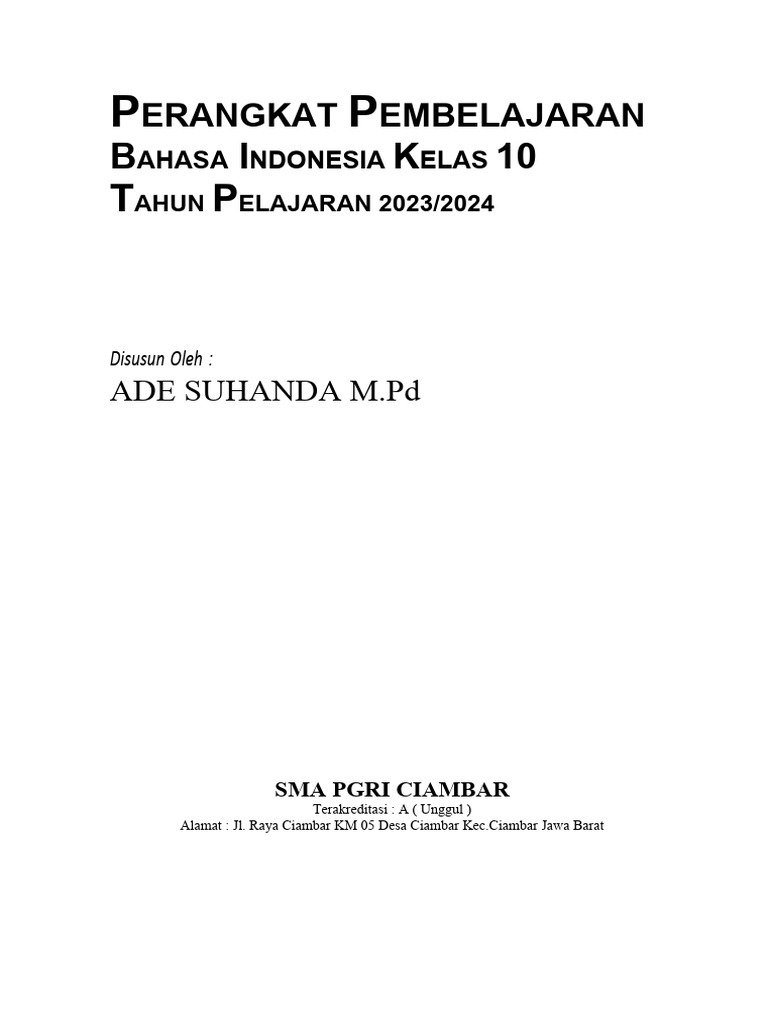 Perangkat bindo kelas x smapi pdf