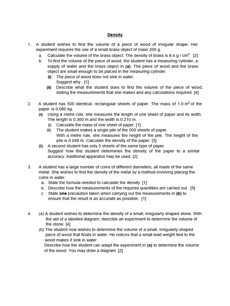 Physics Igcse Density Download Free Pdf Sheet Metal Density