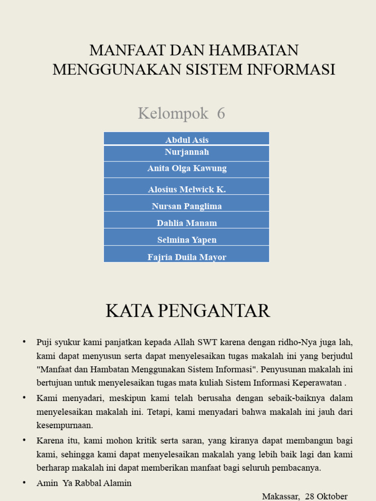 Manfaat dan Hambatan Sistem Informasi Keperawatan | PDF | Komputer