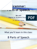 Parts of Speech - Revised