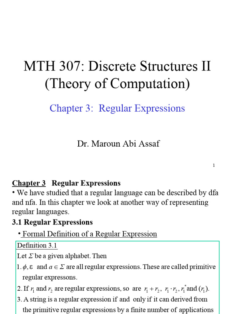 Chapter 3 - RE | PDF | Regular Expression | Applied Mathematics