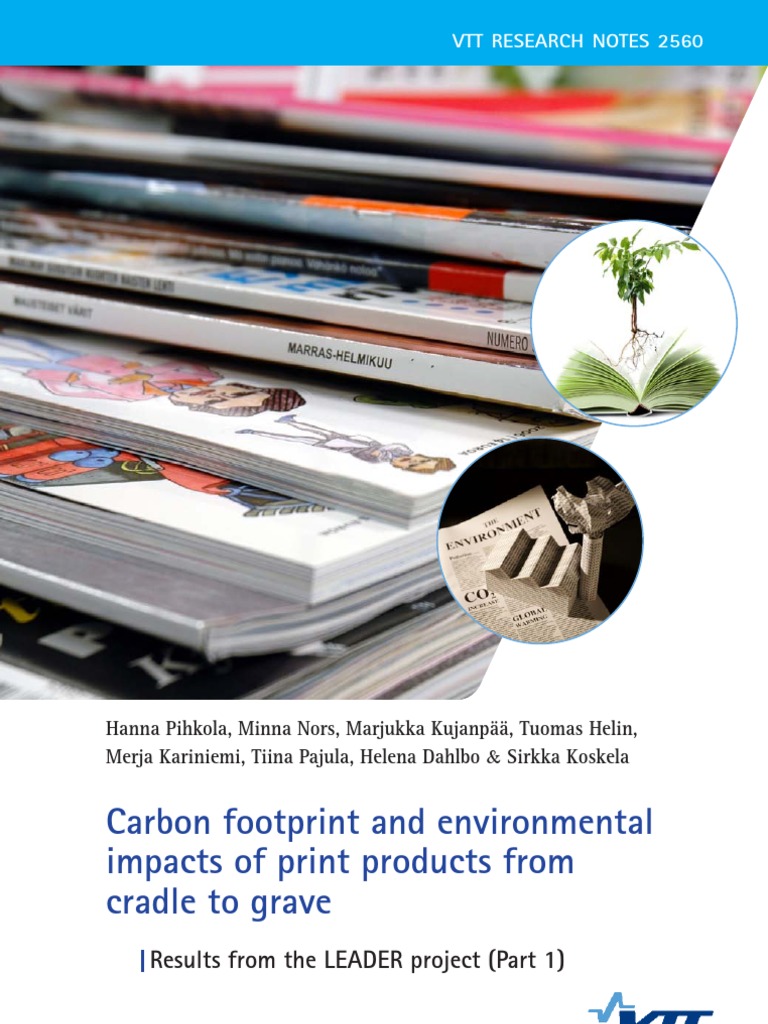 Carbon Footprint and Environmental Impacts of Print Products From