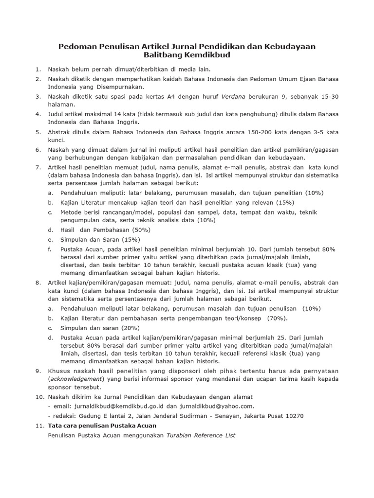 Panduan Penulisan Artikel Jurnal Pendidikan | PDF