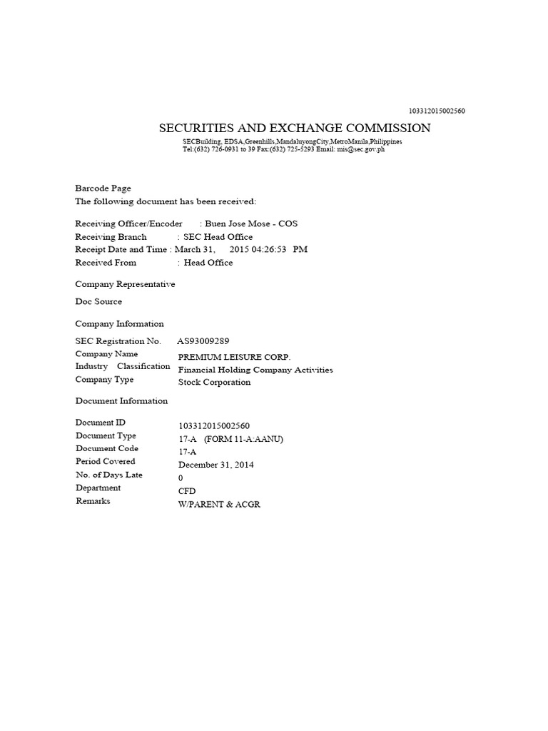 PLC Annual Report 2014 PDF Stocks
