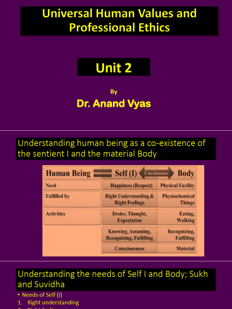 Universal Human Values and Professional Ethics Unit 2 2023 | PDF | Diet ...
