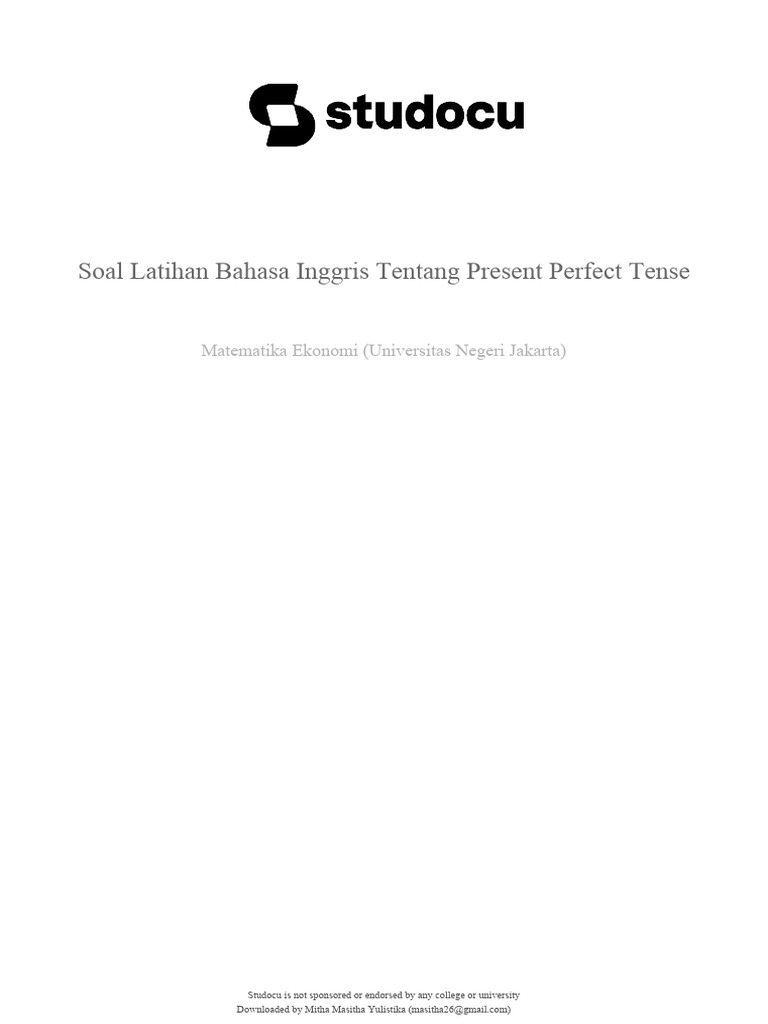 Latihan Present Perfect Tense