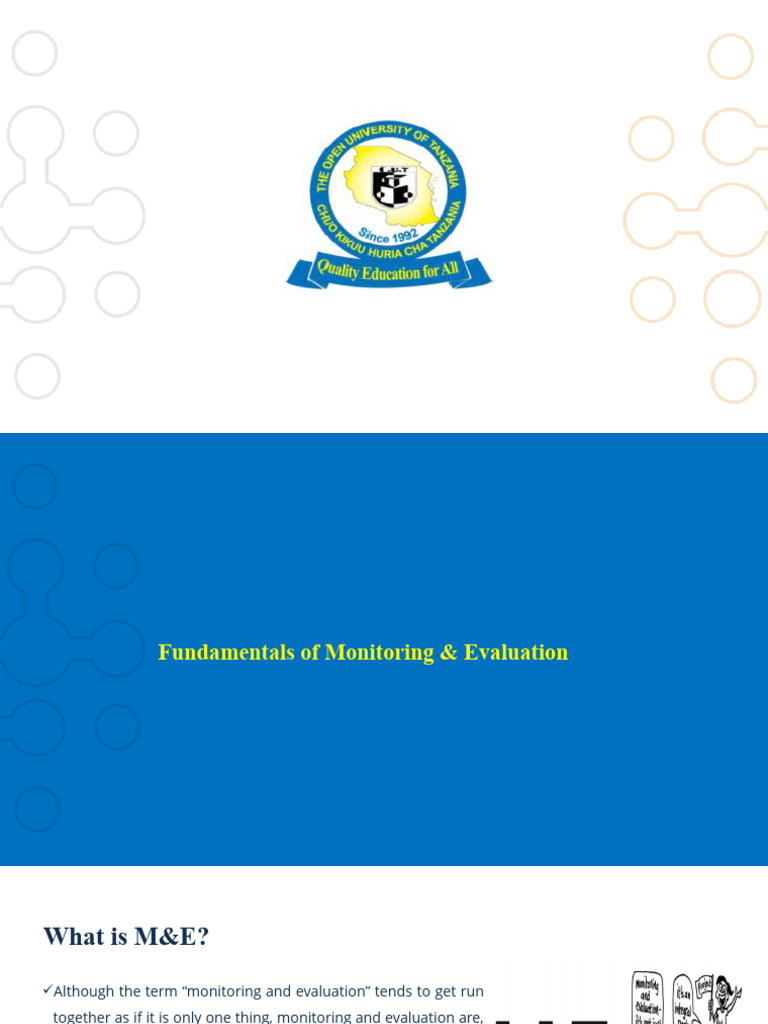 Monitoring & Evaluation Fundamentals | PDF | Evaluation | Monitoring ...