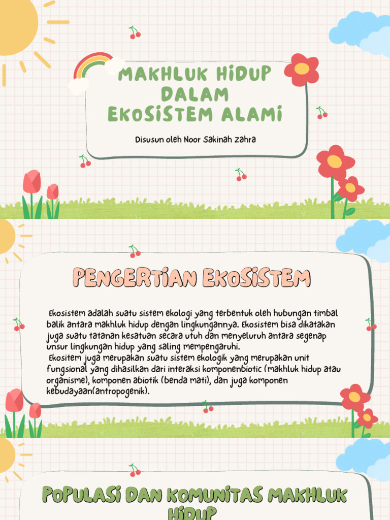 Makhluk Hidup Dalam Ekosistem Alami Noor Sakinah Zahra Pdf