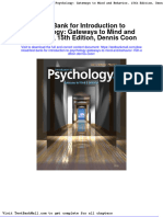Test Bank For Introduction To Psychology Gateways To Mind and Behavior 15th Edition Dennis Coon