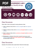 ML Lab 02 - Python Data Structures, NumPy, SciPy