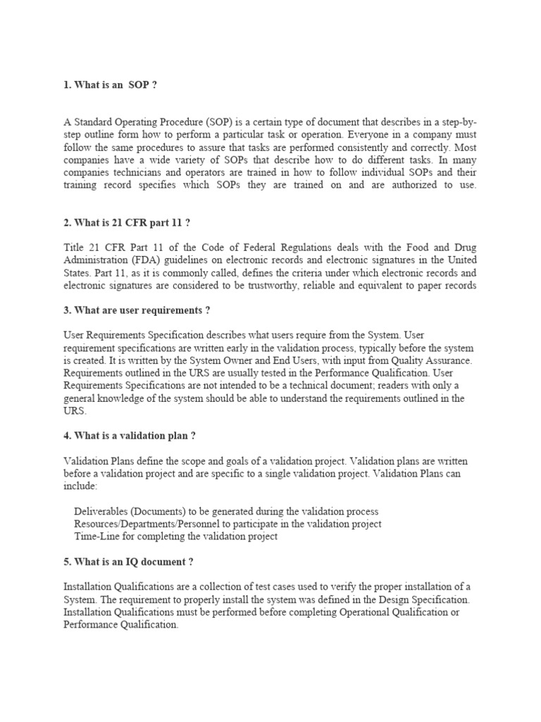 SOPs and Validation in Pharma QA | PDF | Verification And Validation ...