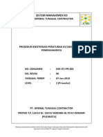 HSE-ITC-PR-001 Prosedur Identifikasi Peraturan K3 Dan Evaluasi Pemenuhannya