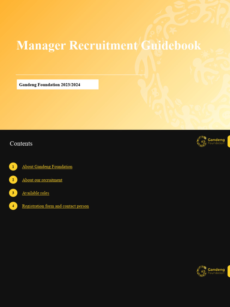Gandeng Foundation 2023 - 2024 - Manager Recruitment Guidebook | PDF ...