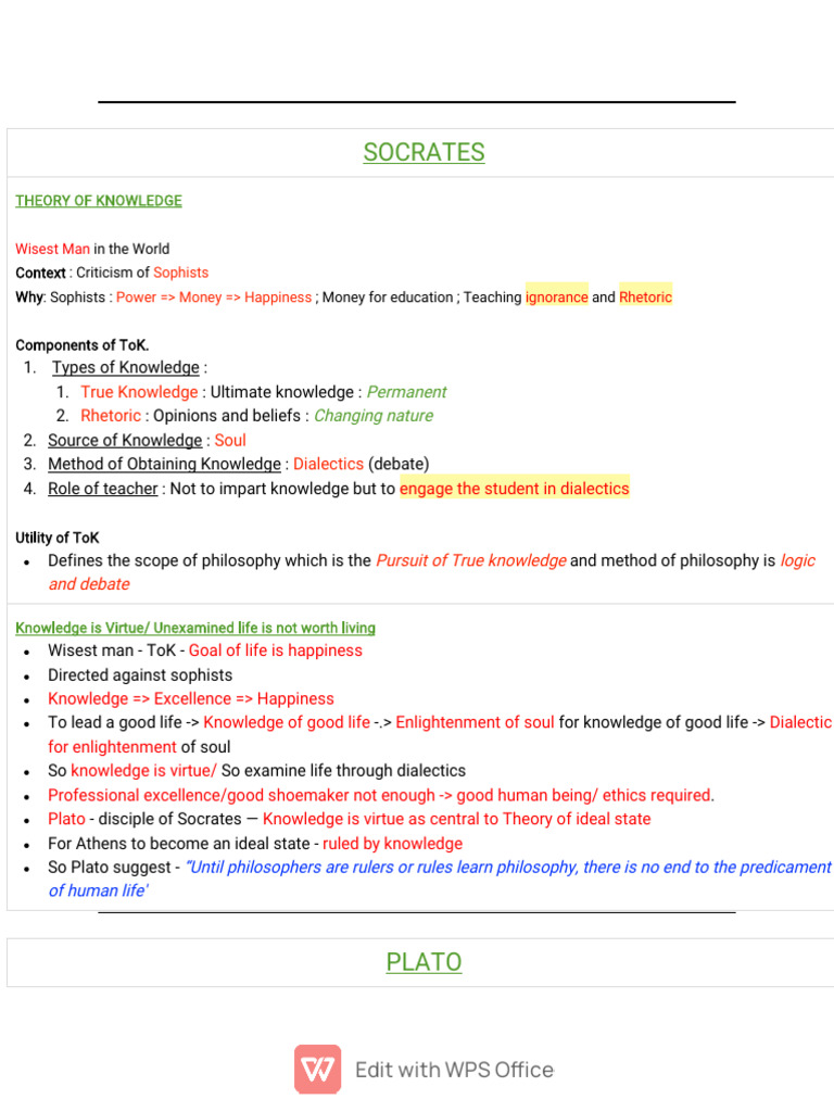 Paper 1 1 Plato And Aristotle Pdf Plato Socrates