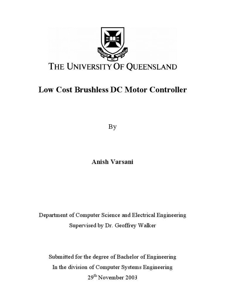 Low Cost Brushless DC Motor Controller | PDF