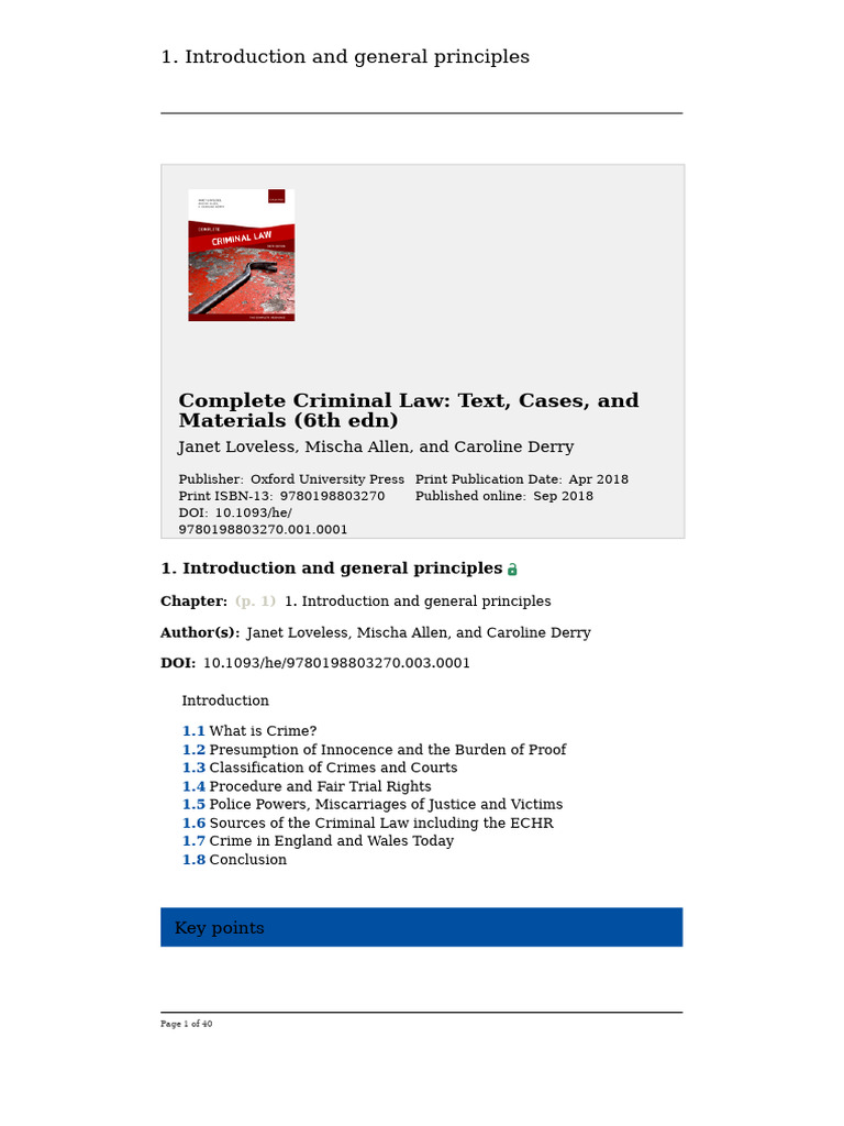 Overview of Criminal Law Principles | PDF | Crimes | Crime & Violence