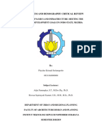 Critical Review of Population Dynamics and Infrastructure: Meeting The Millennium Development Goals in Ondo State, Nigeria