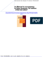 Solutions Manual To Accompany Multivariate Data Analysis 7th Edition 9780138132637