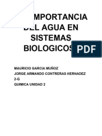 LA IMPORTANCIA DEL AGUA EN SISTEMAS BIOLOGICOS (Recuperado Automáticamente)