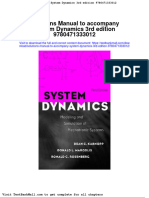 Solutions Manual To Accompany System Dynamics 3rd Edition 9780471333012