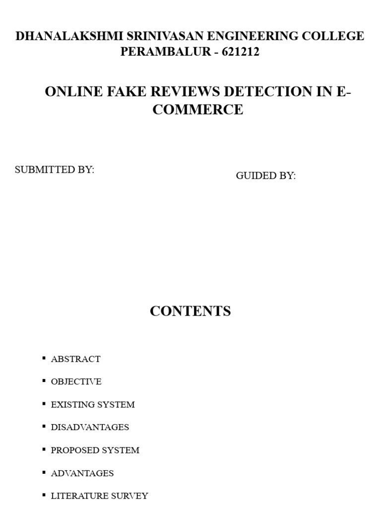 Fake Review Detection in E-Commerce | PDF | Computing | Applied Mathematics