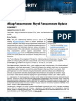 Cybersecurity Advisory - #StopRansomware - Royal Ransomware Update - Summary - Update November 13, 2023