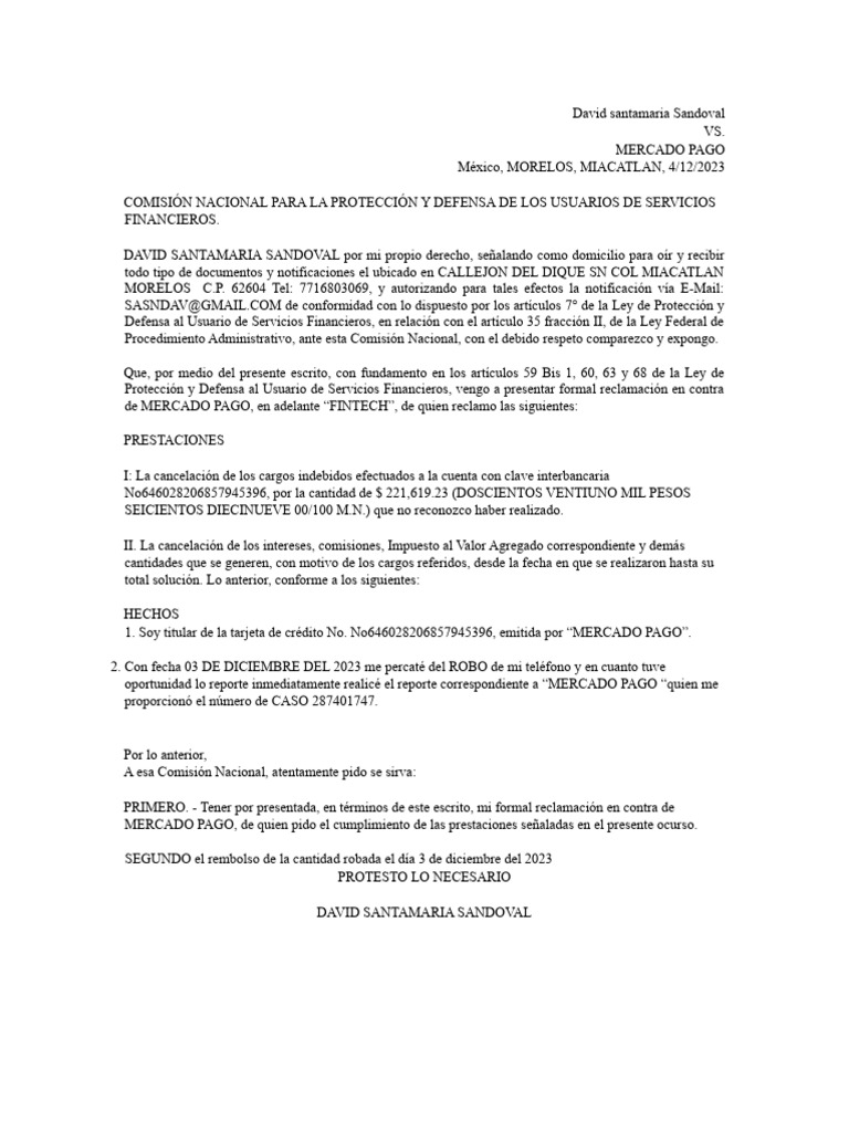 Queja Condusef | PDF | Economias