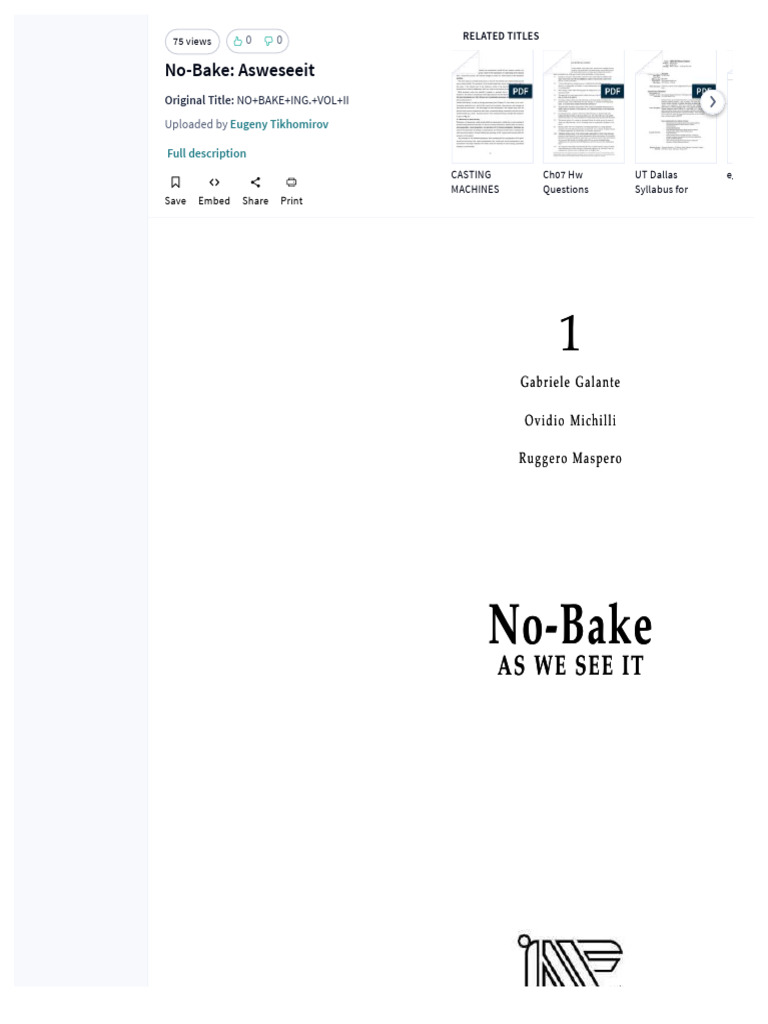 No-Bake Casting Process Overview | PDF | Polymers | Polymerization